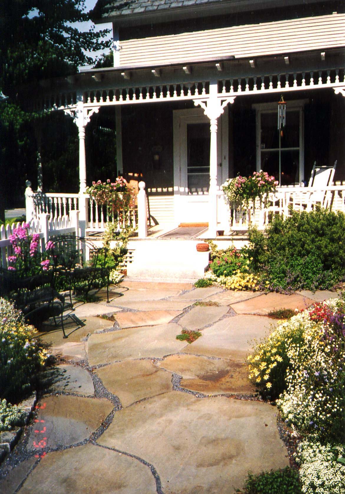 The patio also creates a path to the front door
